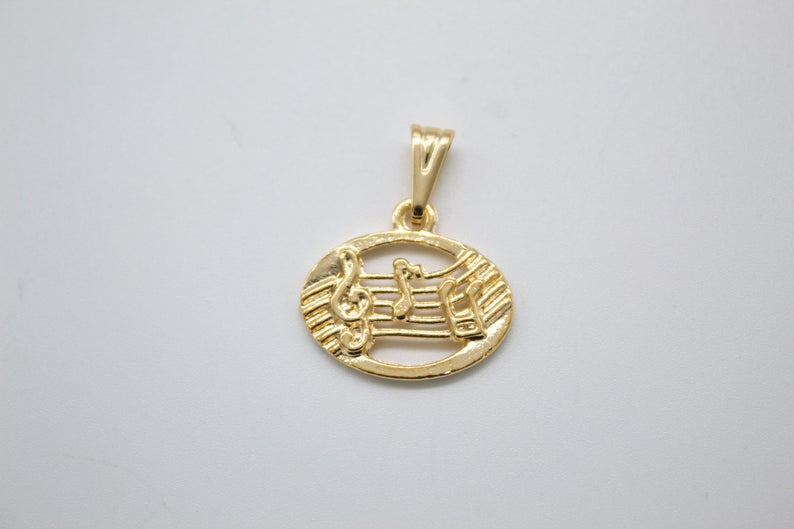 18K Gold Filled Musical Notes Pendant