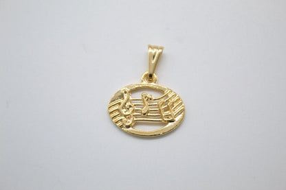 18K Gold Filled Musical Notes Pendant