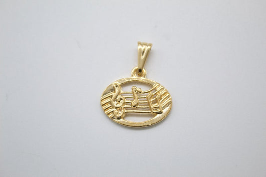18K Gold Filled Musical Notes Pendant
