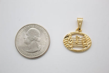 18K Gold Filled Musical Notes Pendant