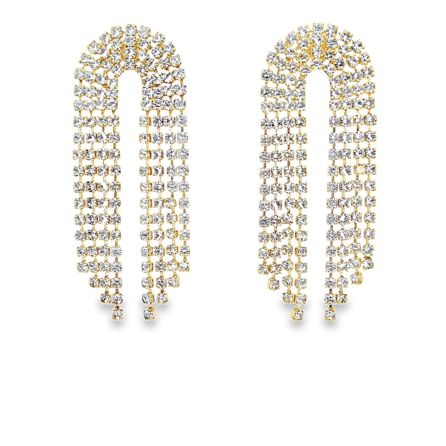CZ Pave Chandelier Fringe Earrings (L100A)