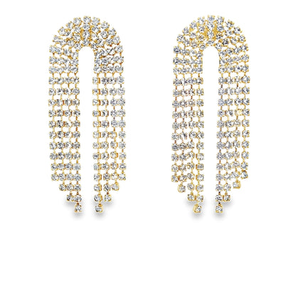 CZ Pave Chandelier Fringe Earrings (L100A)