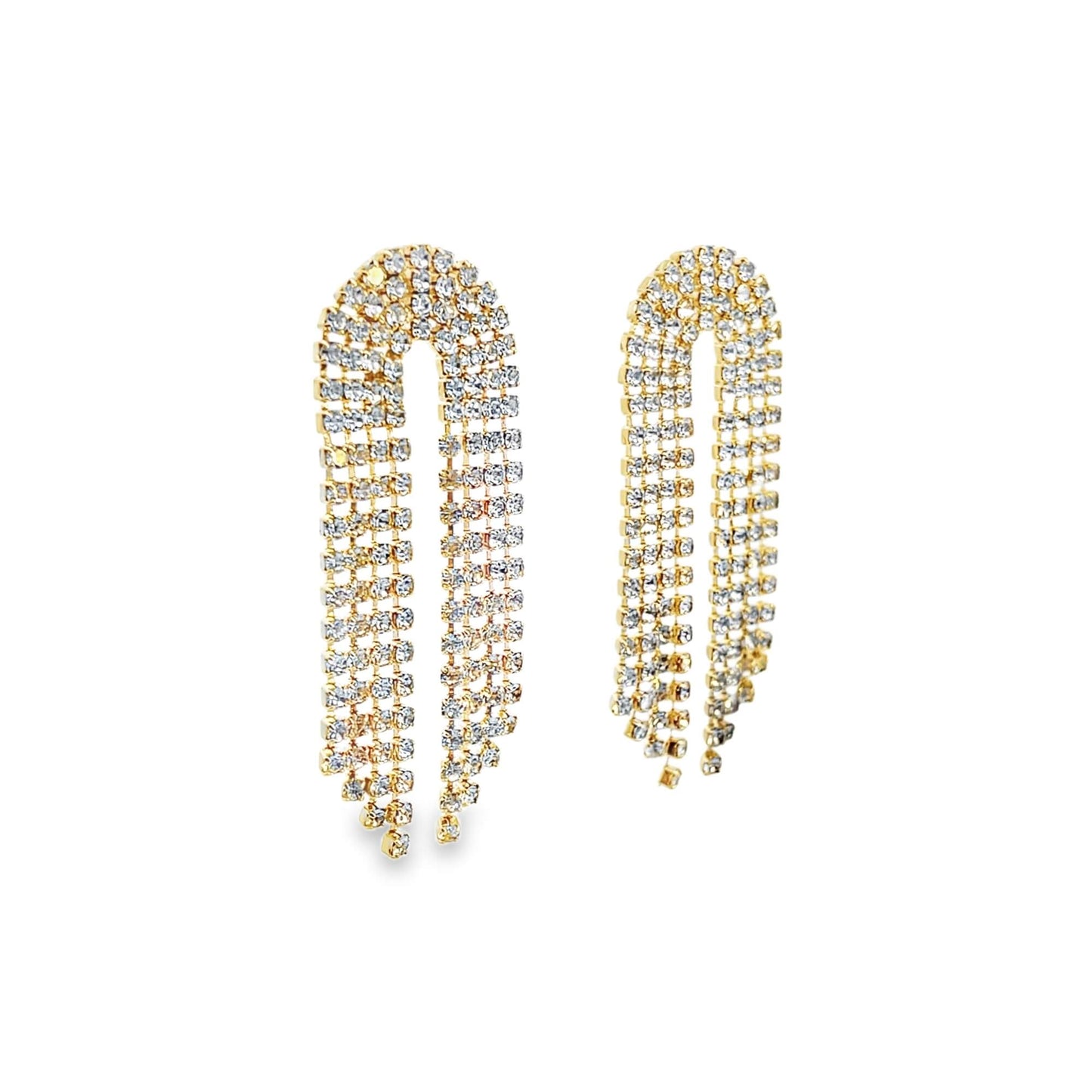 CZ Pave Chandelier Fringe Earrings (L100A)