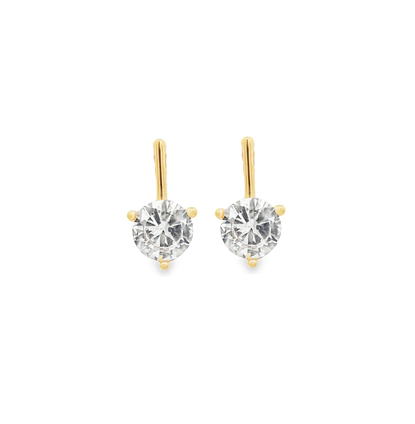 Round Cubic Zirconia Drop Stud Earrings (K359A/L162A/K118A/K242A)