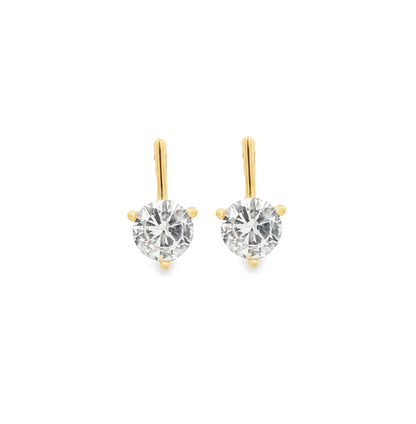 Round Cubic Zirconia Drop Stud Earrings (K359A/L162A/K118A/K242A)