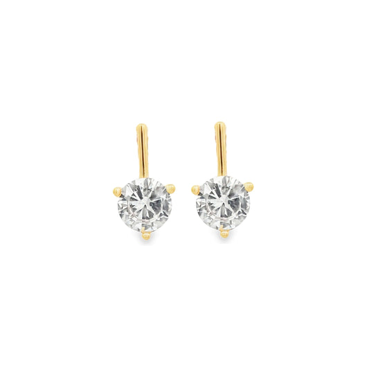 Round Cubic Zirconia Drop Stud Earrings (K359A/L162A/K118A/K242A)