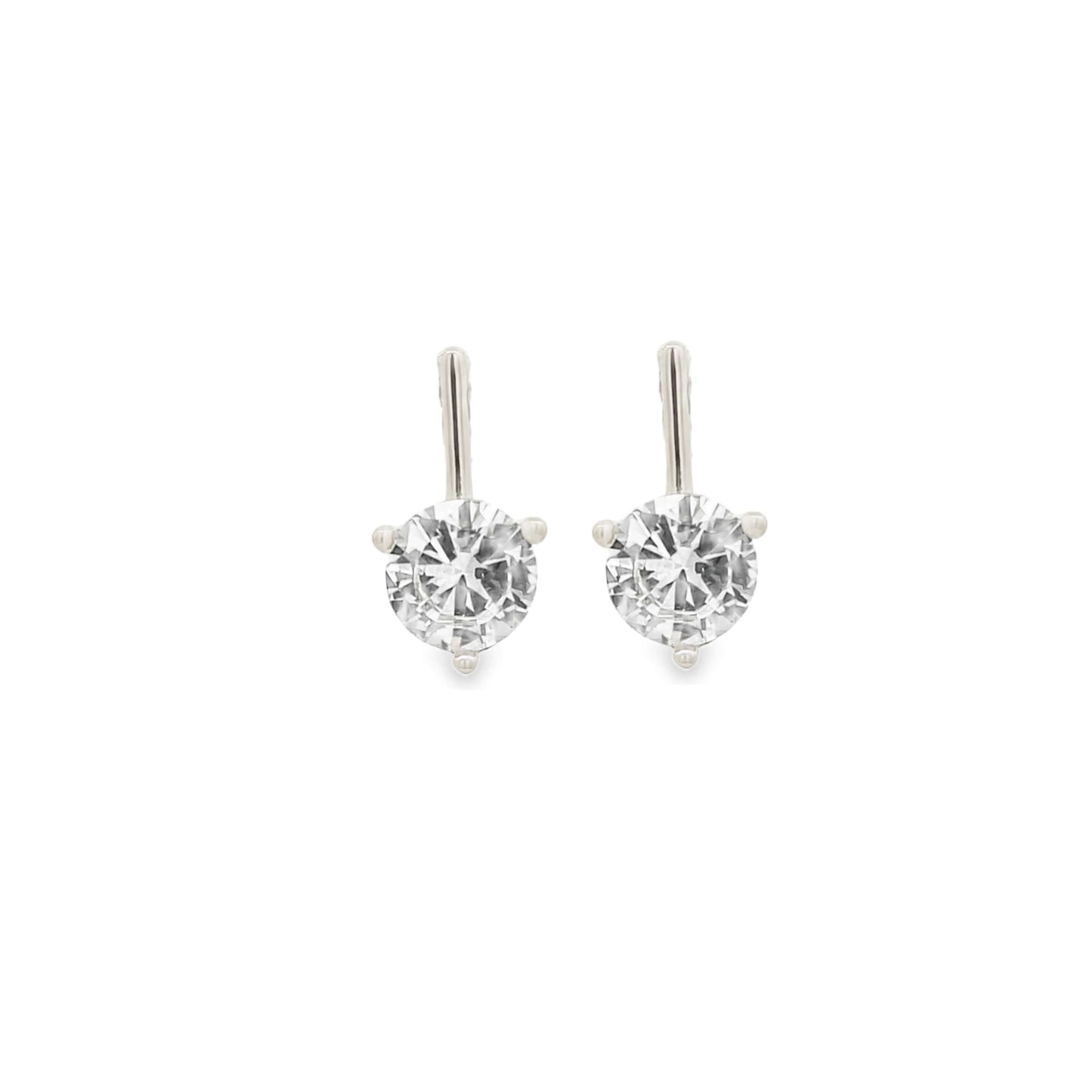 Round Cubic Zirconia Drop Stud Earrings (K359A/L162A/K118A/K242A)