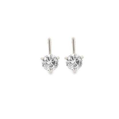 Round Cubic Zirconia Drop Stud Earrings (K359A/L162A/K118A/K242A)