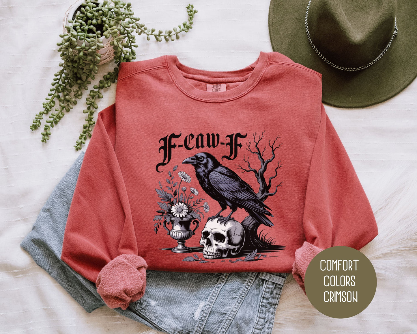 F-Caw-F Black Crow Raven Comfort Colors Sweatshirt