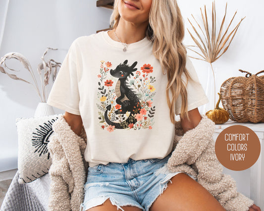 Floral Dragon Comfort Colors Shirt