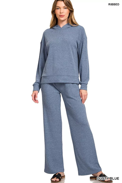 Zenana Ribbed Drawstring Lounge Pants