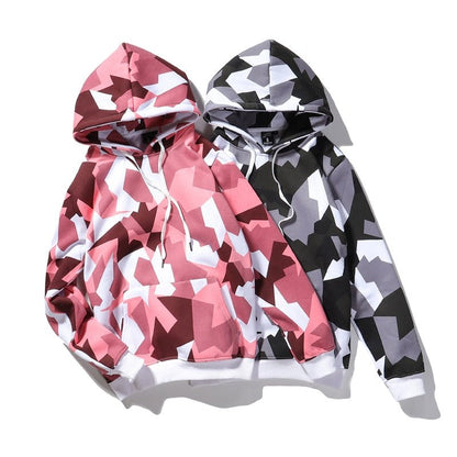 Camouflage Hooded Sweatshirts Fashion Mens Streetwear Hip Hop Skateboard Fleece Hoodies  Autumn Casual Camo