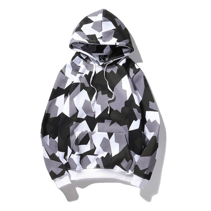 Camouflage Hooded Sweatshirts Fashion Mens Streetwear Hip Hop Skateboard Fleece Hoodies  Autumn Casual Camo