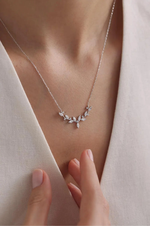 925 Sterling Silver Necklace Rhodium Plated Pendant Nature Jewelry