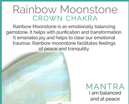 Rainbow Moonstone & Crystal Quartz Stretch Bracelet! Genuine Crystals!