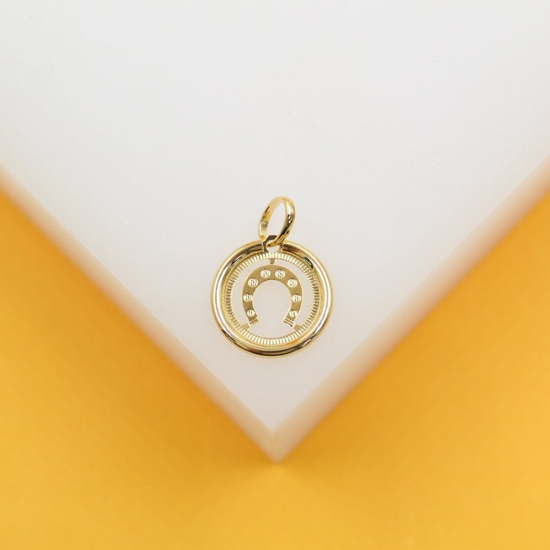 18k Gold Filled CZ Horse Shoe Pendant