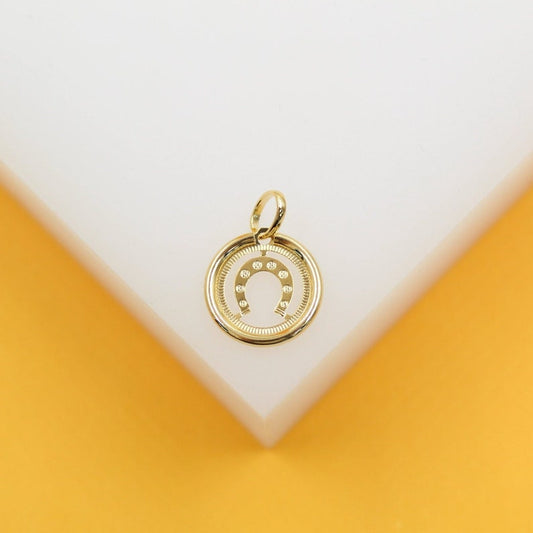 18k Gold Filled CZ Horse Shoe Pendant