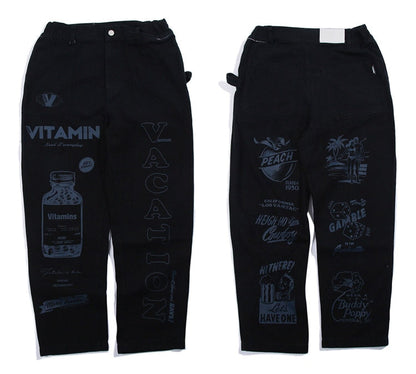 Men High Street Elastic Waist Fashion Baggy Hip Hop Style Men Streetwear