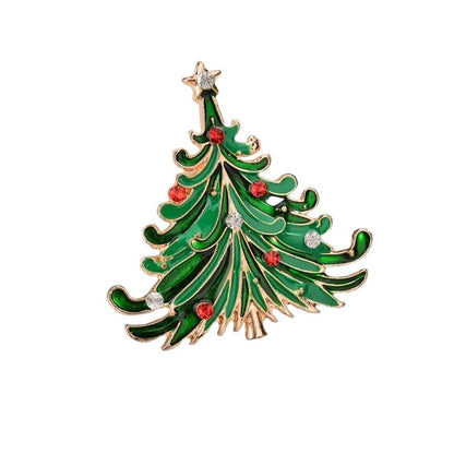 Christmas Tree Crystal Brooch